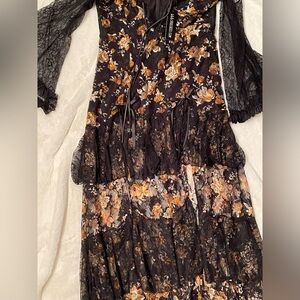 Dolls Kill Current Mood Rosebud Rivera Maxi Dress 1X NWT